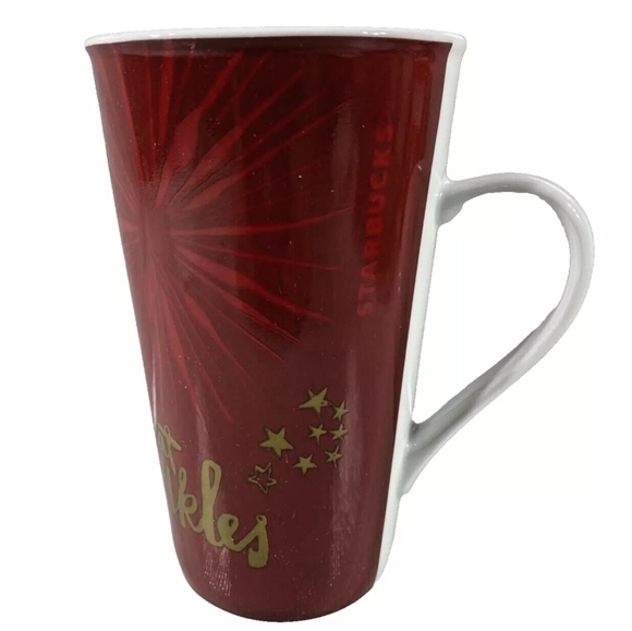 Starbucks Coffee Cup All that Sparkles Christmas 16oz Red Mug Vintage 2014 - Picture 4 of 6